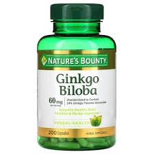 Nature's Bounty Ginkgo Biloba 60mg Capsules - 200 Count