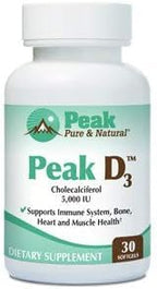 Peak Pure & Natural D3 Vitamin D3 Supplement - 30 Servings