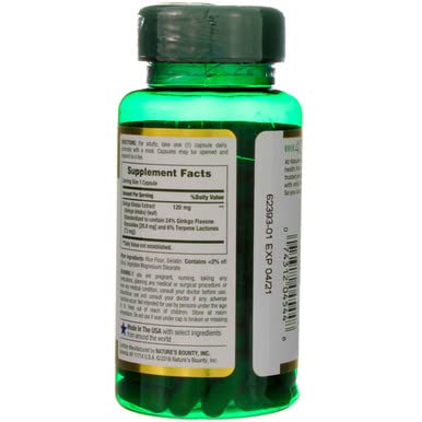 Nature's Bounty Ginkgo Biloba 120mg - 300 Capsules - image 6