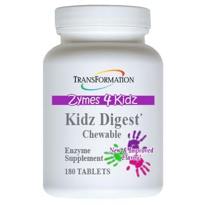 TRANSFORMATION Enzymes Kidz Digestive Enzyme Supplement - 180 Tablets