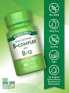 Nature's Truth High Potency B-Complex Plus B-12 Tablets - 180 Count - image 2