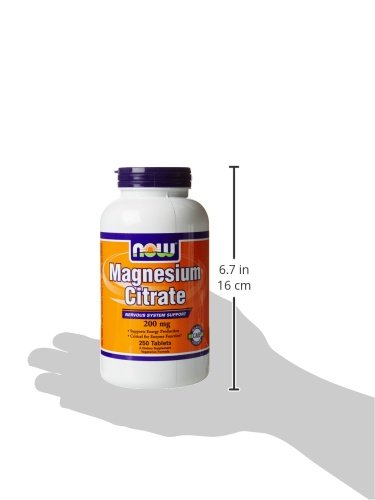 Now Foods Magnesium Citrate 200 mg - 250 Tablets - image 2