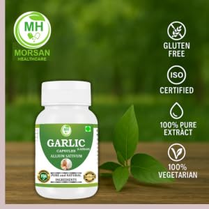 Morsan Healthcare Odorless Garlic Capsules 500 mg - 60 Vegan Capsules - image 5