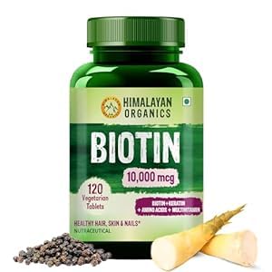 MAGICHOOD Organics Biotin 10000 MCG with Keratin & Amino Acids - 120 Tablets
