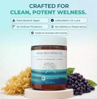 MANAFEST Wildcrafted Sea Moss Gel Elderberry Burdock - 16oz - image 2