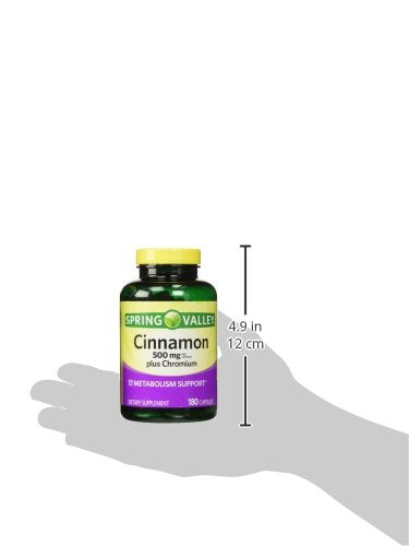 Spring Valley Cinnamon 500mg Plus Chromium - 360 Capsules - image 5