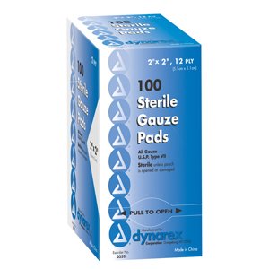 Dynarex Sterile Gauze Pad 2 x 2 Inch - Box of 100