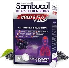 Sambucol Black Elderberry Cold and Flu Relief Quick Dissolve Tablets