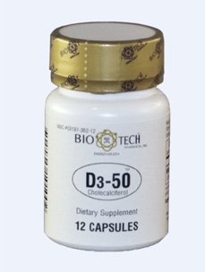 Bio-Tech Pharmacal D3-50 Vitamin D3 50,000 IU - 12 Capsules