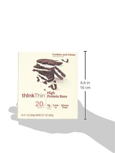 thinkThin High Protein Bars Cookies and Creme - 10 Count - image 4