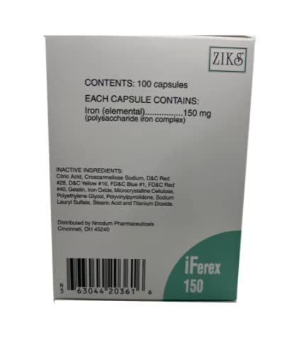 Ziks iFerex 150 Polysaccharide Iron Complex - 100 Capsules - image 3