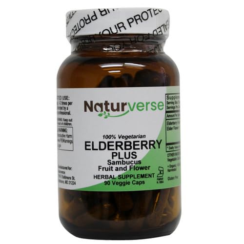 Naturverse Elderberry Plus Powder Vegetarian Capsules - 90 Count