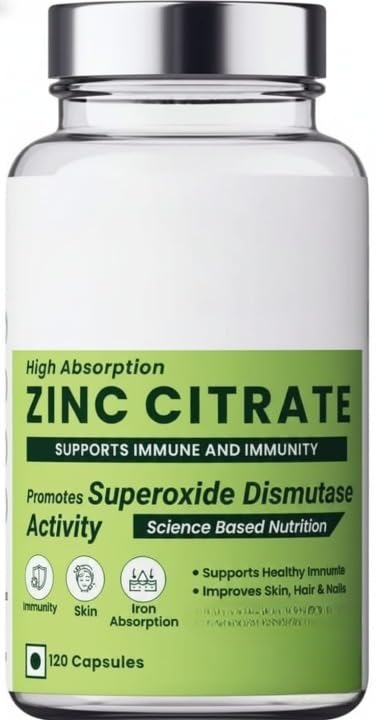 Generic Zinc Citrate Supplement for Immune Support - 120 Vegetarian Capsules