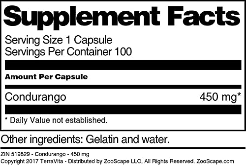 Terravita Condurango 450 mg - 100 Capsules - image 4