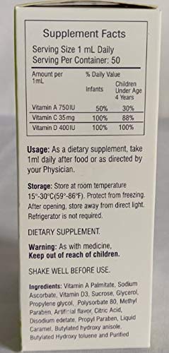 Akron Tri-Vite Liquid Vitamins A, C & D Supplement Drops - 50 mL - image 2
