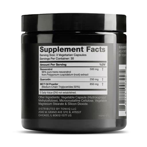 Toniiq 1600mg Resveratrol Complex with Quercetin - 90 Capsules - image 2