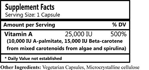 Daily Manufacturing Nutra-A Plus Vitamin A 7,500 mcg - 250 Vegetarian Capsules - image 2