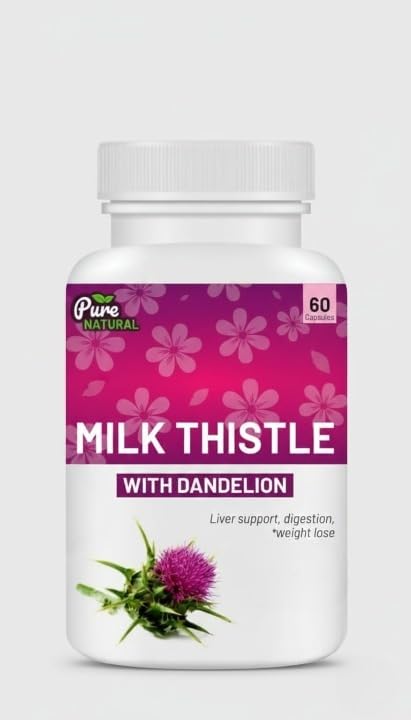Generic Milk Thistle with Dandelion Root Extract Supplement - 60 Capsules