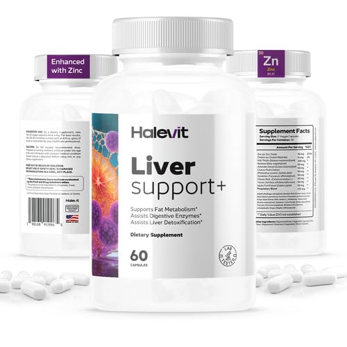 Halevit Liver Support Supplement with Milk Thistle & Zinc - 60 Capsules