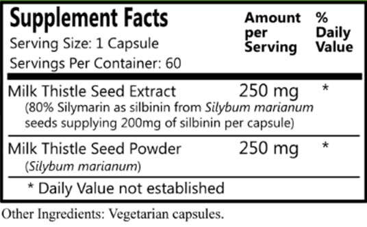 Daily Manufacturing Milk Thistle Extract & Powder - 60 Vegetarian Capsules - image 2