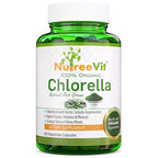 NutreeVit Pure Organic Chlorella Extract Veggie Capsules - 320 Count