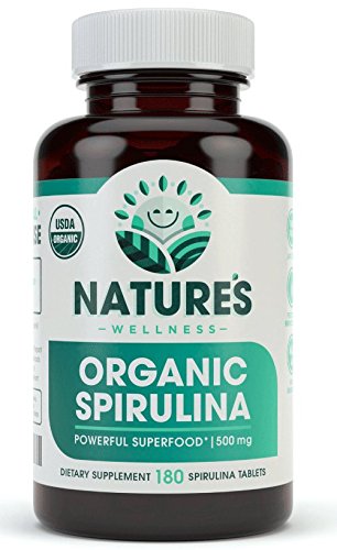 Natures Wellness USDA Organic Spirulina Tablets - 180 Count