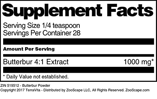 Terravita Butterbur Powder Extract - 3 Pack (1 oz each) - image 4