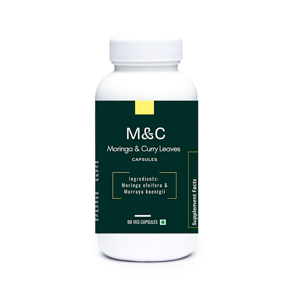 YOGIS HERBS Moringa & Curry Leaf Capsules Energy Support - 90 Vegan Capsules