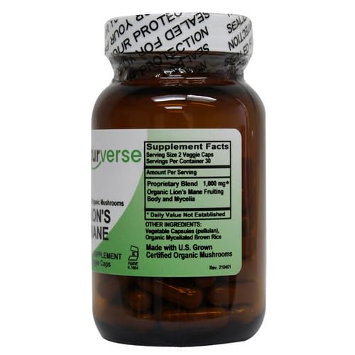 Naturverse Lion's Mane COG Powder Capsules - 60 Vegetarian Capsules - image 2