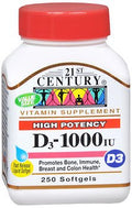 21st Century Vitamin D3 1000 IU - 1250 Softgels