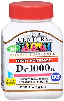 21st Century Vitamin D3 1000 IU - 1250 Softgels