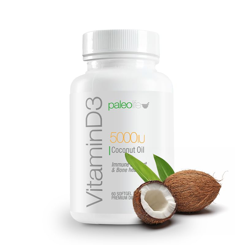 Paleolf Vitamin D3 5000 IU with Coconut Oil - 120 Softgels - image 3