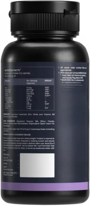 Generic Magnesium with Zinc and Vitamin B6 for Muscle Support - 60 Tablets - image 4