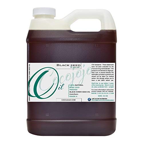 Cocojojo 32 ounce Black Cumin Oil - Cold Pressed Pure Natural Black