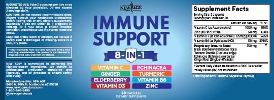 NEW AGE 8 in 1 Immune Support Booster with Echinacea & Zinc - 300 Capsules - image 8