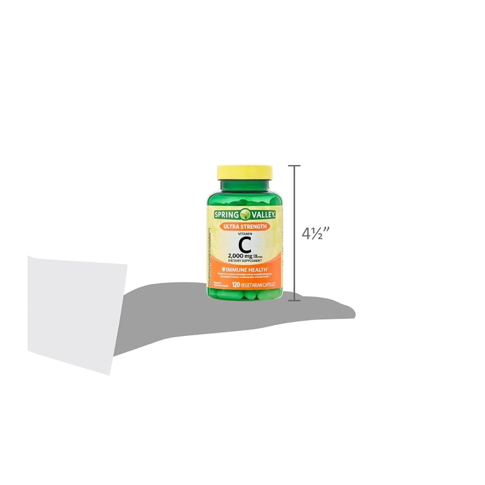 FitMania Spring Valley Ultra Strength Vitamin C 2,000 mg - 120 Capsules - image 5