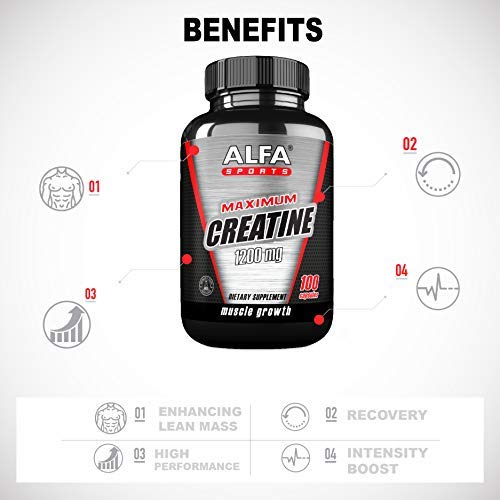 ALFA VITAMINS Maximum Creatine Monohydrate 1200 mg - 100 Capsules - image 3