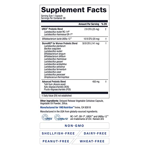 1MD Nutrition BiomeMD Probiotics for Women - 30 Capsules - image 7
