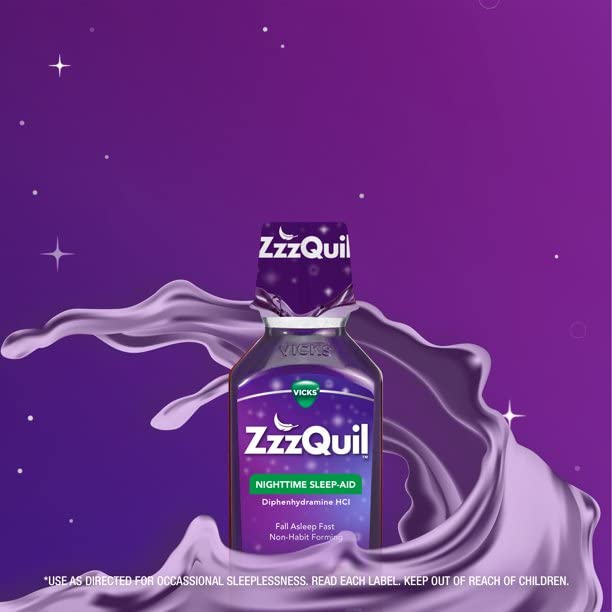 ZzzQuil Vicks Nighttime Sleep-Aid Liquid Warming Berry - 6 Fl Oz (2 Pack) - image 3