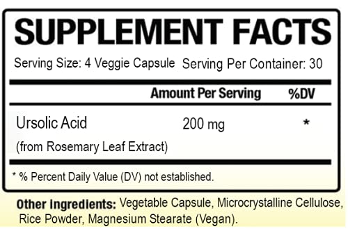 Biotech Nutritions Ursolic Acid 200 mg 120 Vegetable Capsules Gelatin