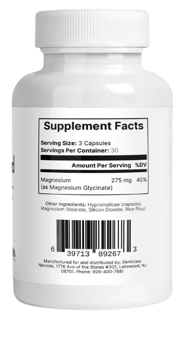 Denticare Naturals Magnesium Glycinate for Teeth Grinding - 90 Capsules - image 5