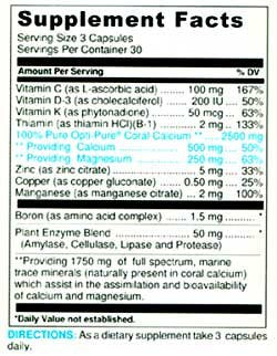 Wonder Laboratories Coral Calcium 2500 mg - 90 Capsules - image 2
