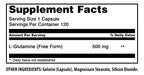Amazing Formulas L-Glutamine 500 mg Capsules
