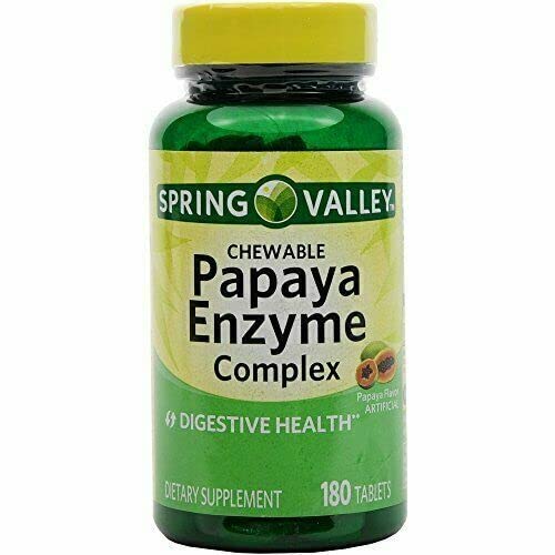 Grace nnvg Spring Valley Papaya Enzyme Complex - 180 Chewable Tablets