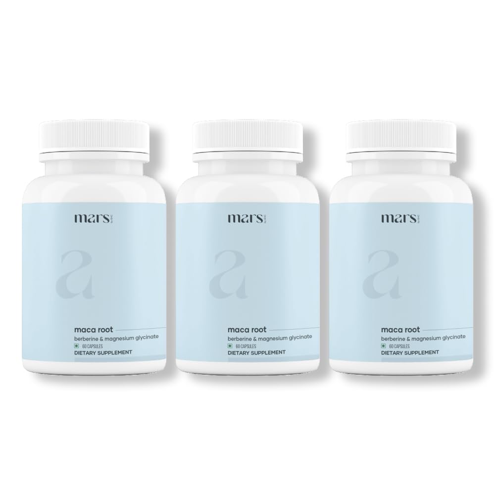 Mars Maca Root Capsules with Ginseng, Magnesium & Berberine - 180 Count