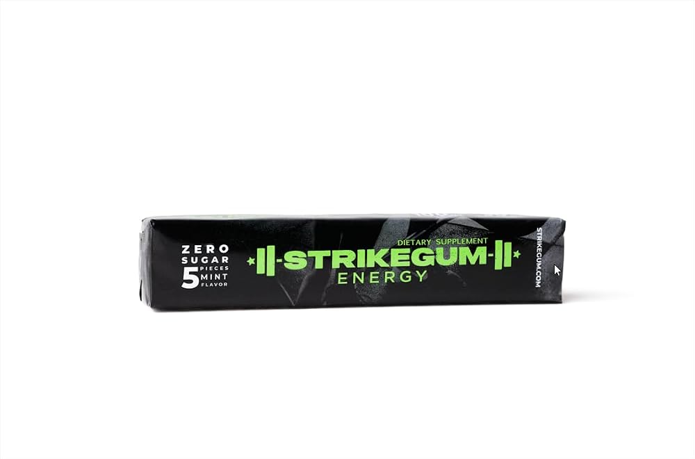 StrikeGum Energy Gum Spearmint 90 mg Caffeine - 5 Pieces