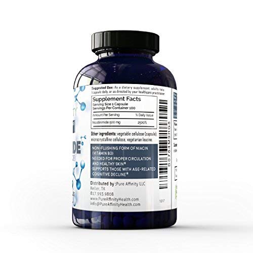 Pure Affinity LLC B3 Nicotinamide 500 mg Effective Flush-Free Niacin.