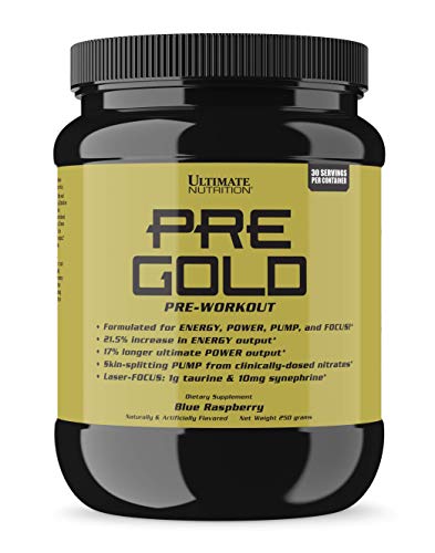 Ultimate Nutrition Pre Gold Blue Raspberry Pre-Workout Powder - 30 Servings