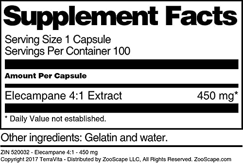 Terravita Elecampane 4:1 Extract 450 mg - 300 Capsules - image 3
