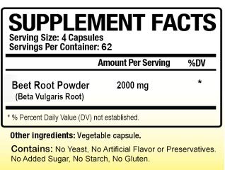Biotech Nutritions Beet Root Beta Vulgaris 2000 mg - 250 Capsules - image 2
